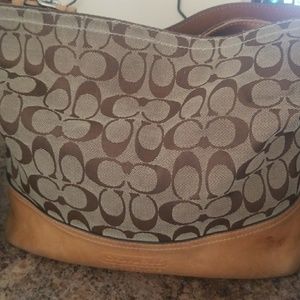 Brown and Tan Coach Purse
